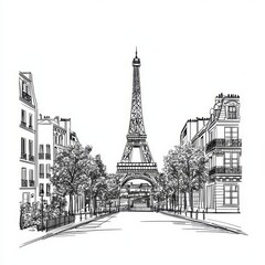 Charming illustration capturing the essence of Parisian life.
