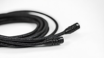 Fototapeta premium A black cable with a black connector on the end