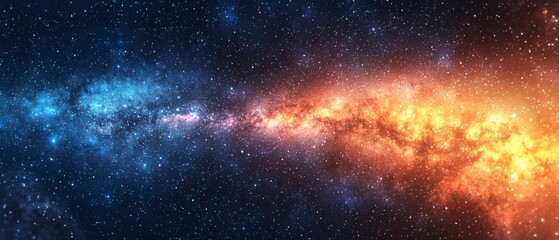 High-resolution Long exposure Panorama of the Milky Way Galaxy with stars and space dust - Ultra wide screen wallpaper