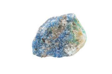 Close-up of Azurite mineral, isolated on white background