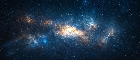 Naklejka premium High-resolution Long Exposure Panorama of the Milky Way Galaxy with Stars and Space Dust - Ultra Wide Screen Wallpaper