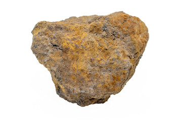 Close-up of mineral Limonite, isolated on white background