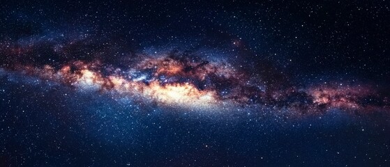 Fototapeta premium High-resolution Long Exposure Panorama Milky Way Galaxy with Stars and Space Dust in the Universe - Ultra Wide Screen Wallpaper