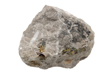 Close-up of Silex mineral, isolated on white background