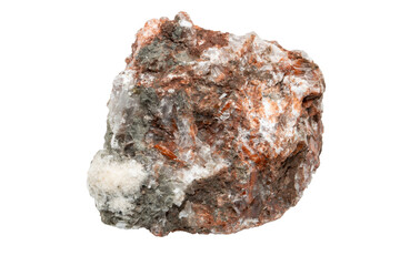 Close-up of Red Gypsum mineral, isolated on white background