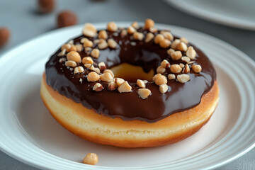 Hazelnut Cream Donut, Nutella Glaze