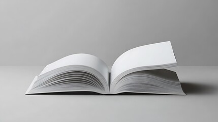 Obraz premium Open book with blank pages on a white background. 3d render