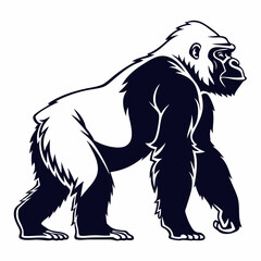 gorilla silhouette icon vector