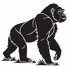 gorilla silhouette icon vector
