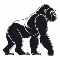 Obraz premium gorilla silhouette icon vector
