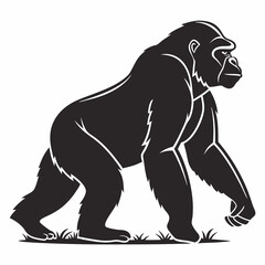 Obraz premium gorilla silhouette icon vector