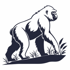 gorilla silhouette icon vector © MK