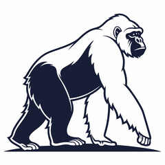 gorilla silhouette icon vector