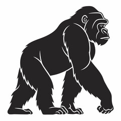 Obraz premium gorilla silhouette icon vector