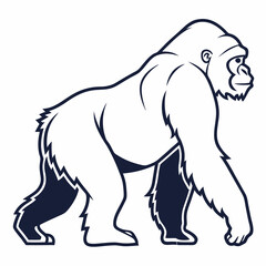 gorilla silhouette icon vector