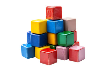 Fototapeta premium Building Blocks Isolated on White or Transparent Background.