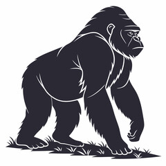 gorilla silhouette icon vector