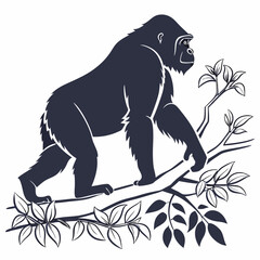 gorilla silhouette icon vector © MK