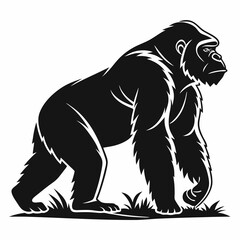 gorilla silhouette icon vector