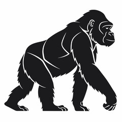 gorilla silhouette icon vector