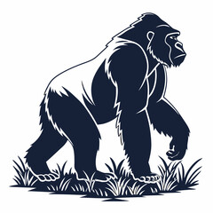 gorilla silhouette icon vector