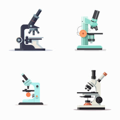 Four different types of microscopes are shown in the image