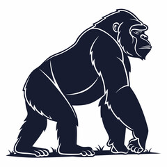 gorilla silhouette icon vector