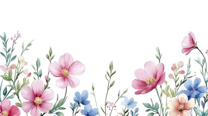 design flower with water color style in white background isolated on white
