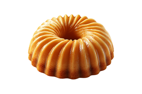 Bundt cake Isolated on White or Transparent Background.