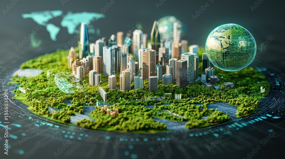 Poster data analytics insights concept. predictive analytics dashboard showcasing future urban trends
