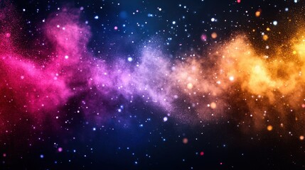 Fototapeta premium Celestial Dust: A Cosmic Symphony of Colors and Light, Stars Scattered across a Dark Canvas.