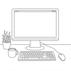 Fototapeta premium workplace sketch 