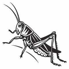Grasshopper silhouette icon vector
