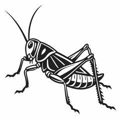 Grasshopper silhouette icon vector