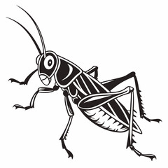 Grasshopper silhouette icon vector