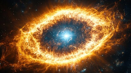 Celestial Eye: A Fiery Glimpse into Cosmic Depths. Star formation, and cosmic cloud, ethereal glow.