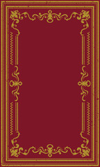 Abstract red and gold vintage decorative invitation cover