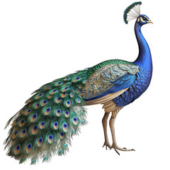 Vibrant Male Peacock with Iridescent Plumage