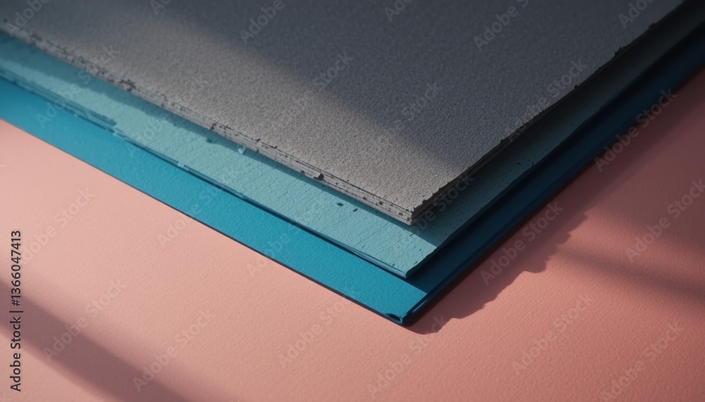 Poster creative paper layers arrangement studio setting photography artistic environment close-up view desi