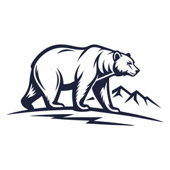 grizzly bear silhouette icon vector