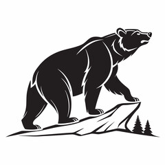 grizzly bear silhouette icon vector