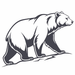 grizzly bear silhouette icon vector