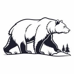 grizzly bear silhouette icon vector