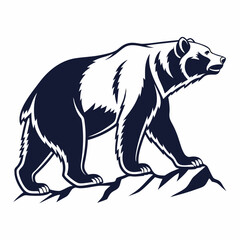 grizzly bear silhouette icon vector
