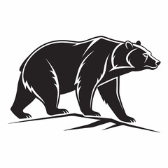 grizzly bear silhouette icon vector