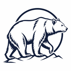 grizzly bear silhouette icon vector