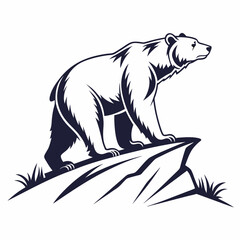grizzly bear silhouette icon vector