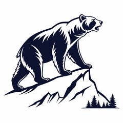 grizzly bear silhouette icon vector