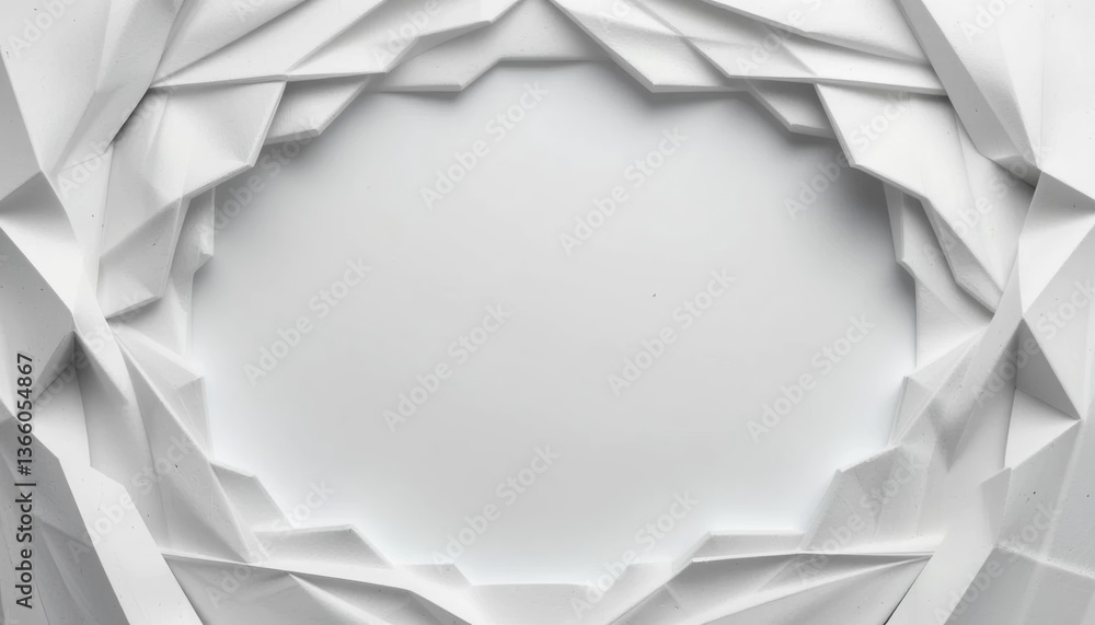 Poster creative paper art display studio space visual design minimalist environment overhead view abstract 