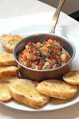 Garlic Shrimps with parsley, pepper, olive oil and salt